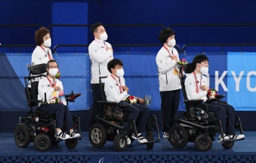도쿄 2020 패럴림픽 보치아 BC3 페어 금메달 시상식